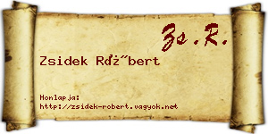 Zsidek Róbert névjegykártya