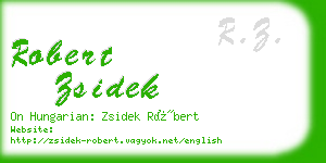 robert zsidek business card